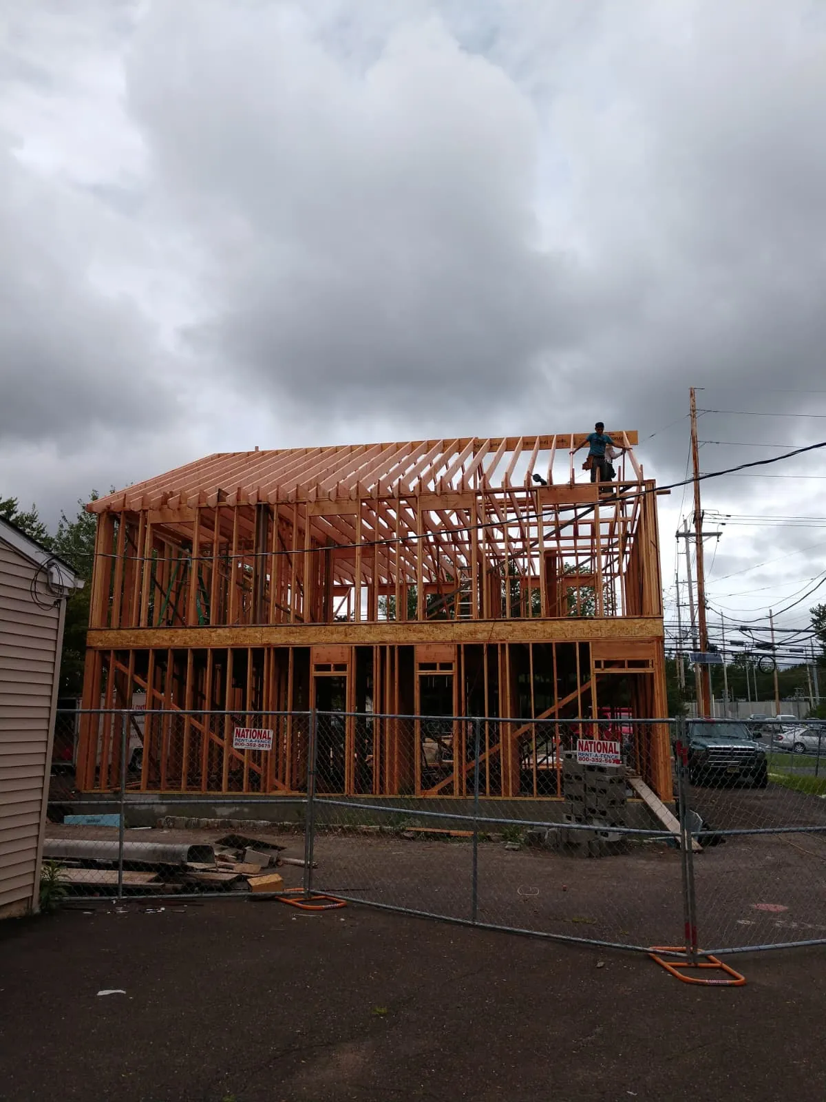 Professional garage framing work by Frank GC